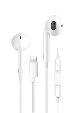 Навушники дротові wiwu eb302 wired earphone (lightning) (bluetoothe mode) white