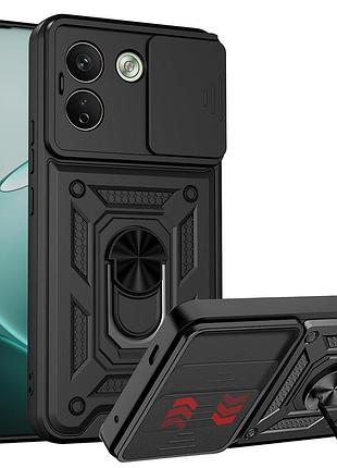 Чехол fiji camera defence для xiaomi redmi note 17 pro max 5g бампер с защитой камеры и подставкой black