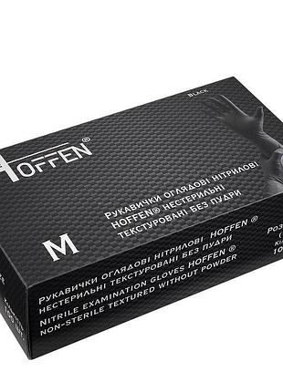 Рукавички нітрилові hoffen black (m)