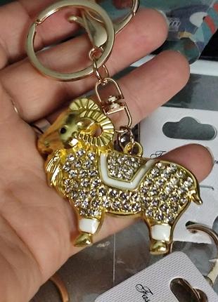 Брелок на ключи металл камни овечка барашек баран овца
