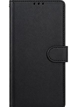Чехол книжка leather flip для samsung galaxy a51 / a515 на магните с подставкой черный