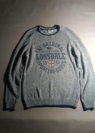 Чоловічий светр lonsdale сірий в'язаний