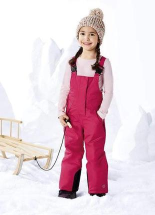 Зимние лыжные термо штаны, полукомбинезон для девочек, lupilu