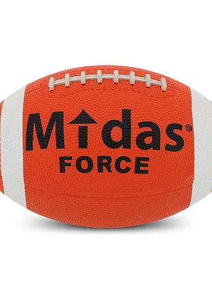 М'яч для американського футболу гумовий senior midas force fb-3715 №9 помаранчевий лутшая цена с быстрой доставкой по украине