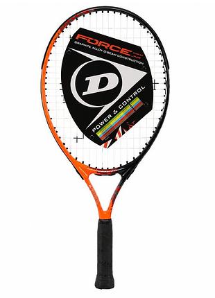 Ракетка для великого тенісу дитяча dunlop force comp dl676933z 5-6років 21" чорний-помаранчевий лутшая цена с быстрой доставкой по