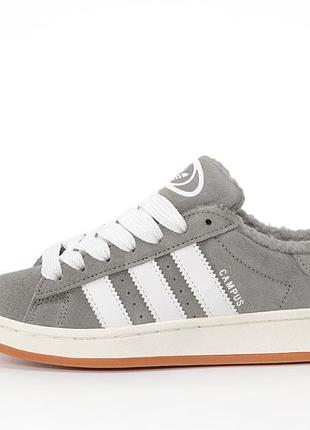 Кеды теплые на меху adidas, кроссовки зимние