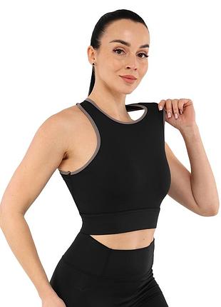 Кроп-топ жіночий joma core 902487-100 s-xl чорний лутшая цена с быстрой доставкой по украине