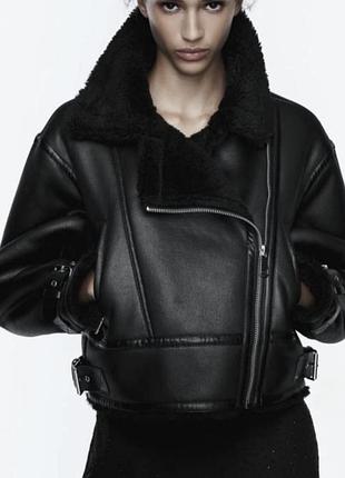 Дубленка авиатор косуха zara размер s