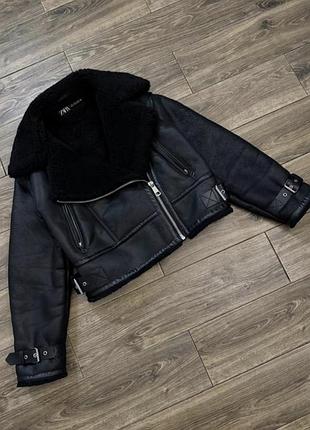 Дубленка авиатор косуха zara размер s 5