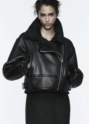Дубленка авиатор косуха zara размер s 2