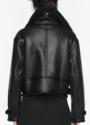 Дубленка авиатор косуха zara размер s 3