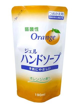 Rocket soap animo gel hand soap гель-мыло для рук со слабой кислотностью, аромат апельсина, пополнение 190 мл