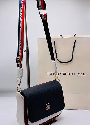 Сумка синя жіноча tommy hilfiger клатч томмі хілфігер кросс-боді