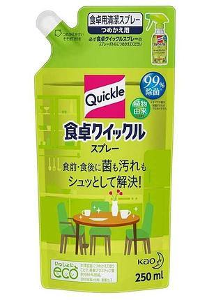 Очищуючий засіб для столу і поверхонь кухні kao quickle table cleaner spray (японія) антибактеріальний, поповнення 250 мл