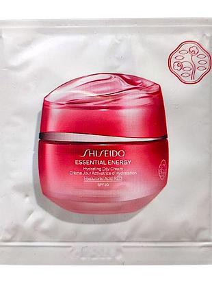 Shiseido ginza tokyo essential energy hydrating day cream spf20/pa+++ увлажняющий дневной крем, пробник 1,5 г