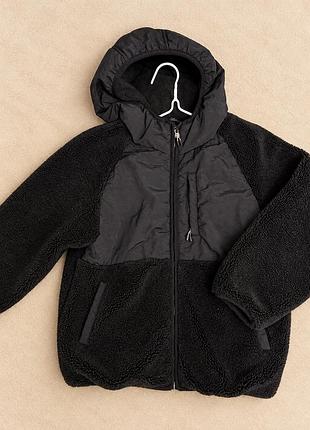 Куртка дитяча zara шерпа тедді для хлопчика 7-8 років 130 см чорна
