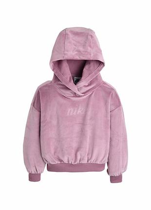 Шикарна тепла м'яка велюрова худі від nike оригінал 10-11 років (137-146) кофта з капюшоном