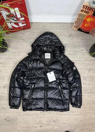 Пуховик зимовий чорний moncler maya у розмірах m, l, xl, xxl