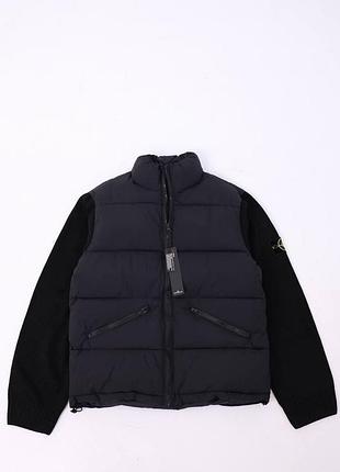 Куртка-бомбер черная stone island s-xl