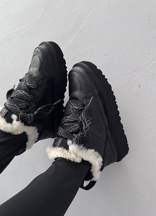Ugg lowmel sneakers black leather premium