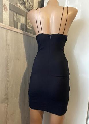 Черное мини-платье h&m, размеро s, xs 3