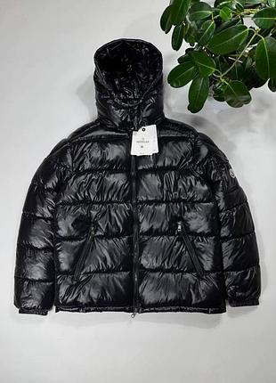 Зимовий пуховик moncler чорного кольору, розміри xl, xxl