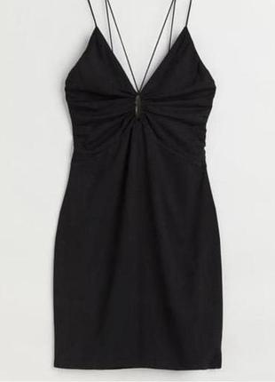 Черное мини-платье h&m, размеро s, xs 4
