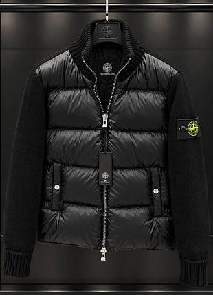 Черная модель куртка stone island (s, l, xl)
