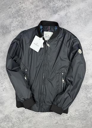 Чоловіча куртка moncler чорна l, xl, xxl демісезон