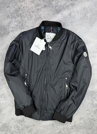 Демісезонна чоловіча куртка чорна moncler розміри l, xl, xxl