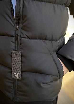 Чорна зимова куртка jordan розміри s-xxl