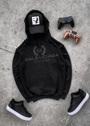 Демисезонное худи balenciaga черное, размеры s-xxl
