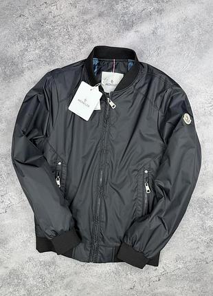 Чоловіча демісезон куртка чорного кольору moncler l, xl, xxl