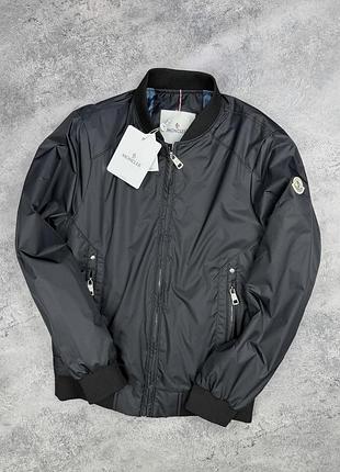 Куртка чоловіча демісезонна moncler чорна розміри l, xl, xxl
