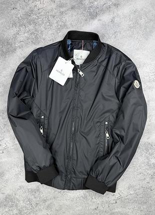 Чоловіча демі куртка moncler чорна, розміри l, xl та xxl