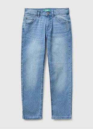 Детские синие прямые джинсы benetton синий, l