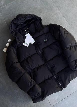 Чоловіча куртка зимова lacoste чорна від s до xxl