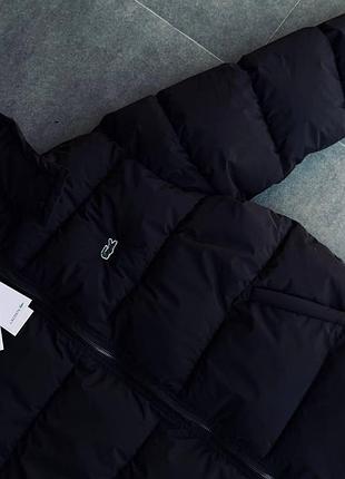 Lacoste зимова куртка для чоловіків чорна s-xxl з капюшоном