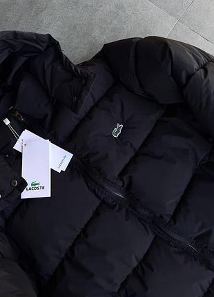 Куртка зимова lacoste чоловіча чорна s-xxl оригінальна
