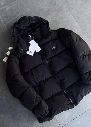 Куртка чоловіча зимова lacoste s-xxl чорного кольору