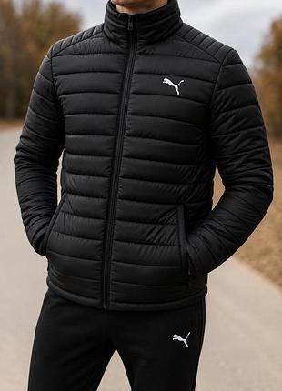 Стьобана куртка puma чорна s-xxl демісезон