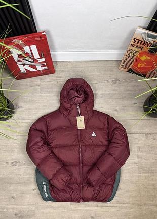 Зимовий пуховик acg червоний m, l, xl, xxl