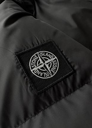 Черно-белая двусторонняя куртка stone island s-3xl зима