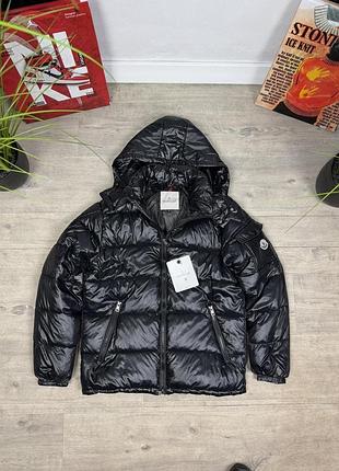 Зимовий пуховик moncler maya чорний розміри m, l, xl, xxl