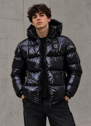 Глянцева зимова куртка trapstar чорна s-xxl