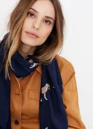 Шарф жіночий joules wensley printed scarf navy dogs