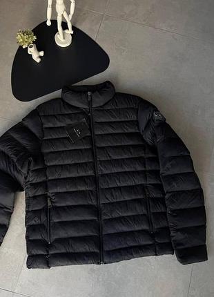 Черная демисезонная мужская куртка armani xxl