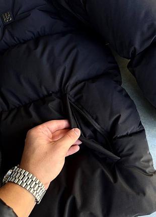 Куртка з капюшоном зимова hugo boss чорна s-xxl