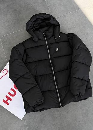 Чорна зимова куртка з капюшоном hugo boss s-xxl