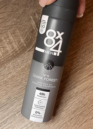 Дезодорант-спрей для чоловіків 8x4 n°12 dark forest 48h 0% aluminium